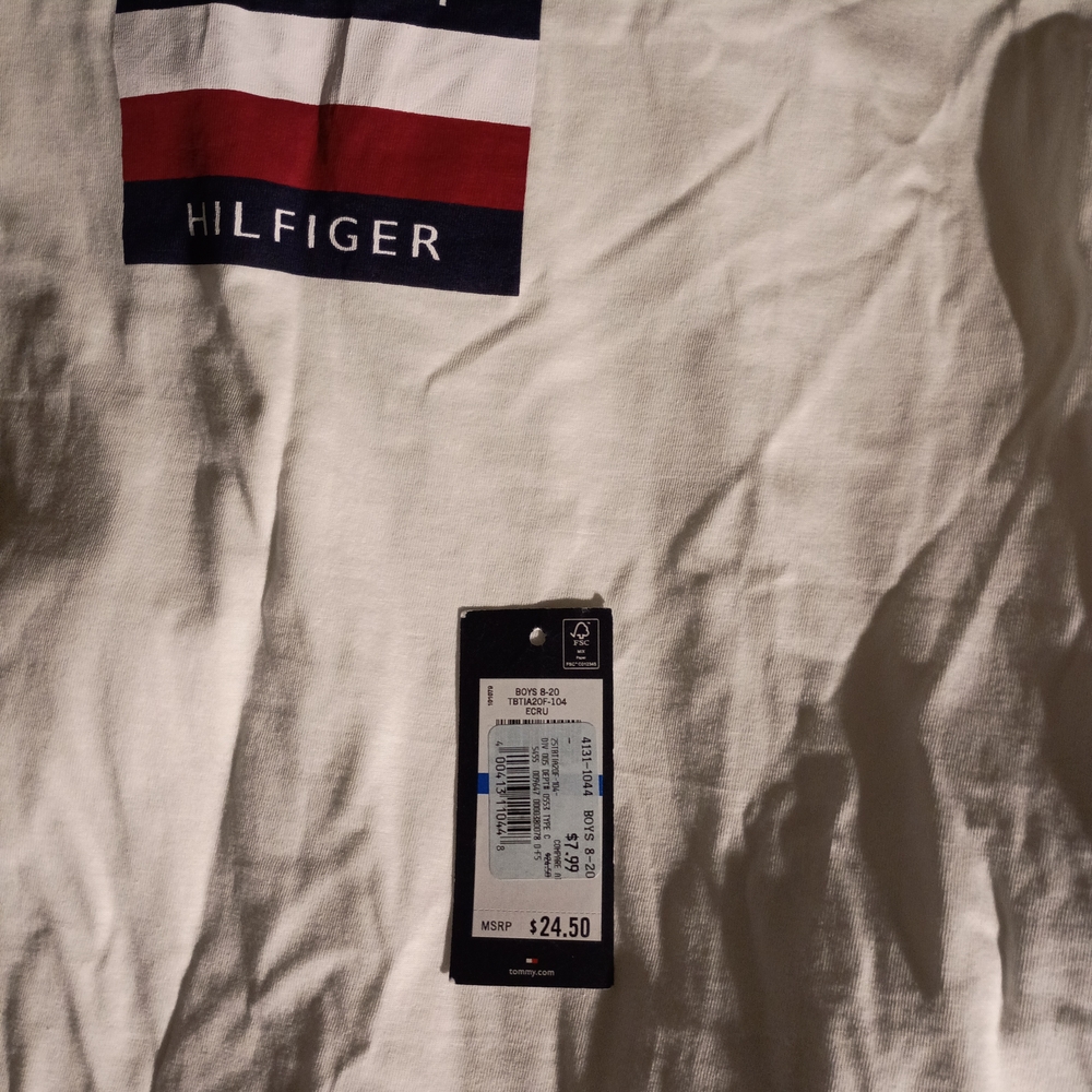 Tommy Hilfiger Classic White Tee with Tricolor Logo